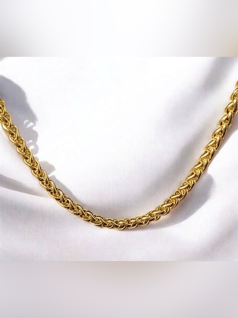 14K Gold Plated 22 inch 3mm Wheat Chain Men’s Necklace -CLEARANCE!